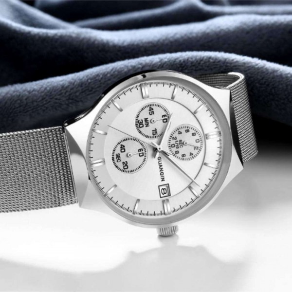 Часы Guanqin Silver-White-Silver GS19082 CS - 3487663