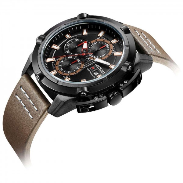 Годинник Megir Black Brown MG2062 - 3487673