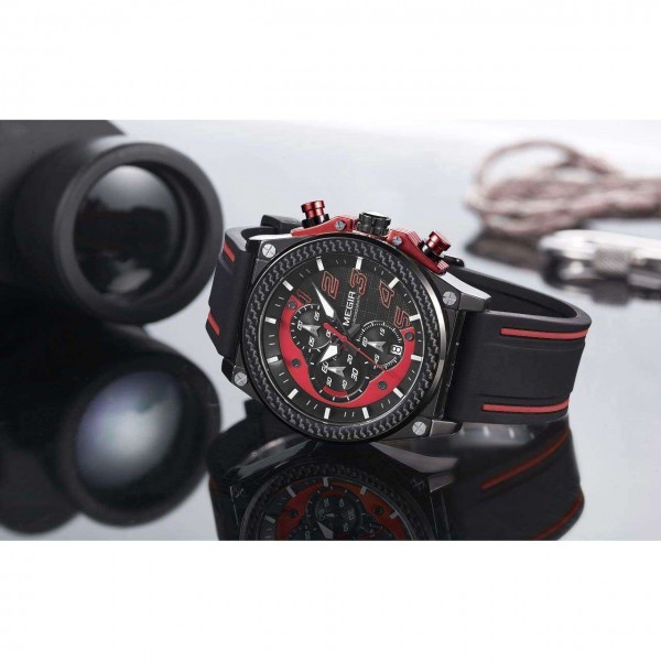 Годинник Megir Black Red Black MG2051 - 3487701