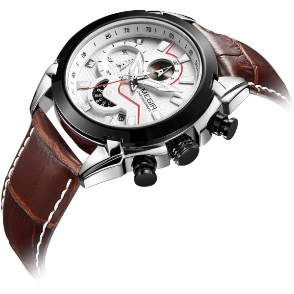 Годинник Megir Black Silver Brown MG2065 - 3487703