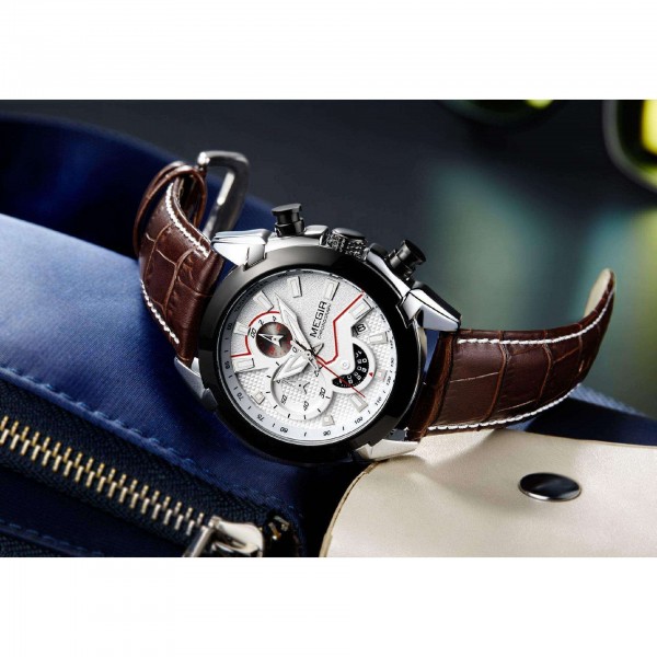 Годинник Megir Black Silver Brown MG2065 - 3487703