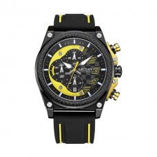 Годинник Megir Black Yellow Black MG2051