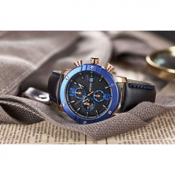 Годинник Megir Blue Black MG2046 - 3487709