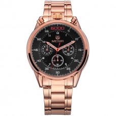 Годинник Megir Gold Black Gold MG3005 SS