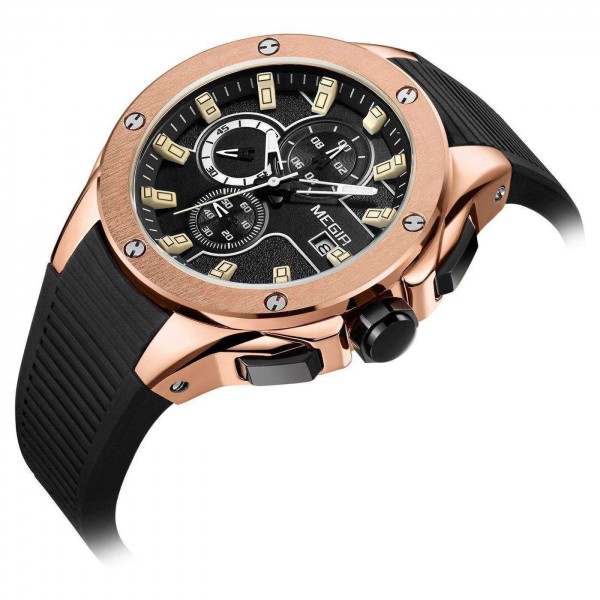 Годинник Megir Gold Black MG2053 - 3487721