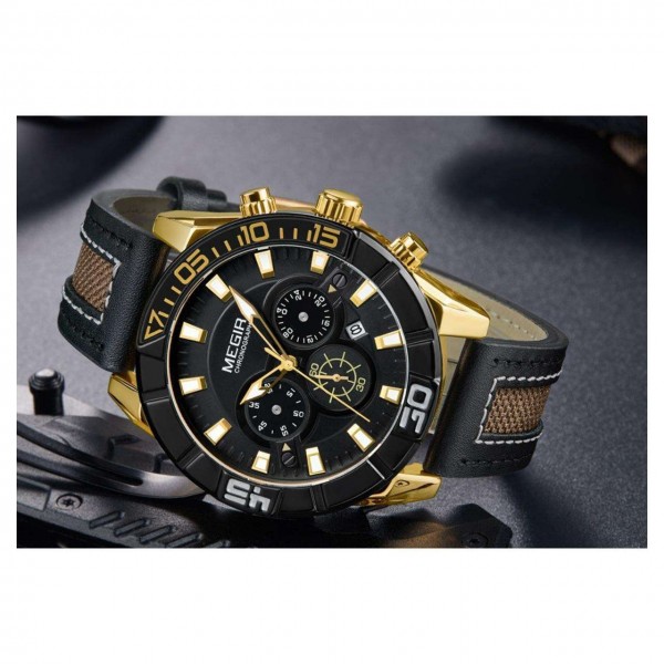 Годинник Megir Gold Black MG2066 - 3487723