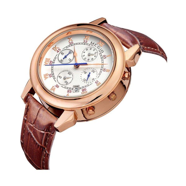 Годинник Megir Gold Silver Brown MG2013 - 3487733