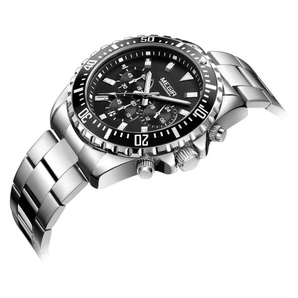 Часы Megir Silver Black Black MG2064 SS - 3487738