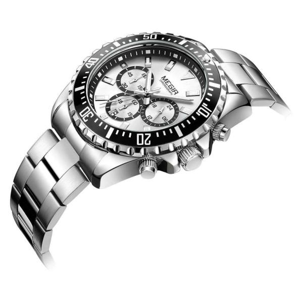 Часы Megir Silver Black Black MG2064 SS - 3487738