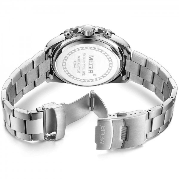 Часы Megir Silver Black Black MG2064 SS - 3487738