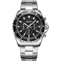 Часы Megir Silver Black Black MG2064 SS