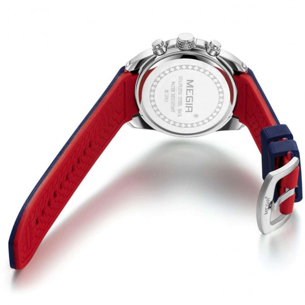 Часы Megir Silver Black Blue MG2063 - 3487739