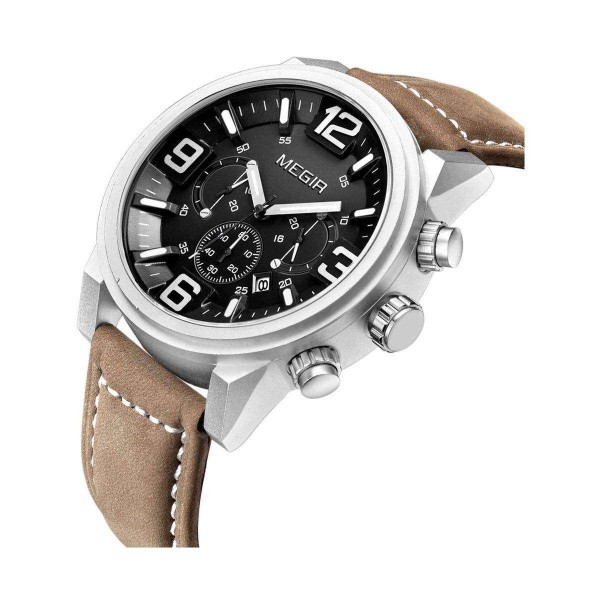 Часы Megir Silver Black Brown MG3010 - 3487741