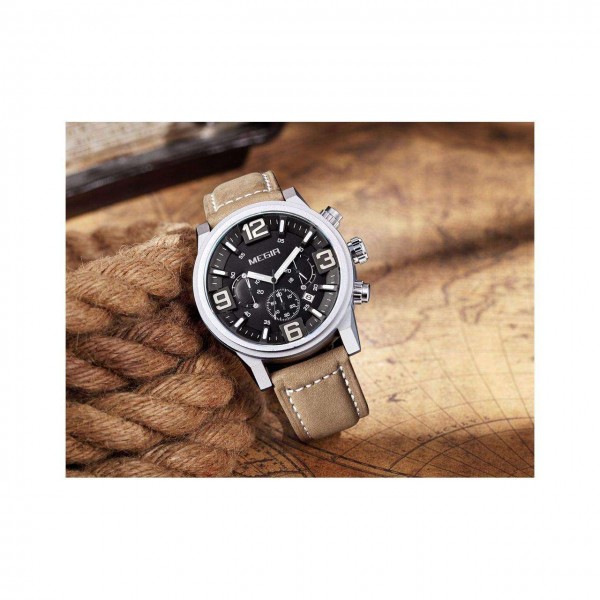 Часы Megir Silver Black Brown MG3010 - 3487741