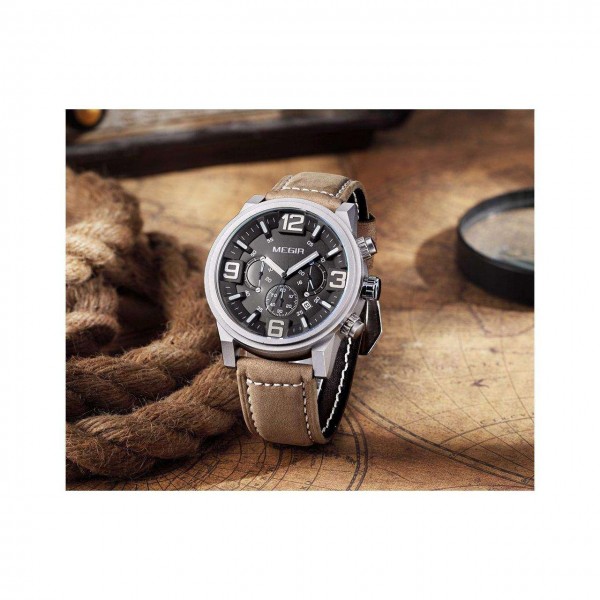 Часы Megir Silver Black Brown MG3010 - 3487741