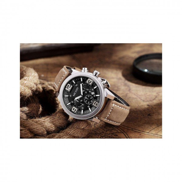 Часы Megir Silver Black Brown MG3010 - 3487741