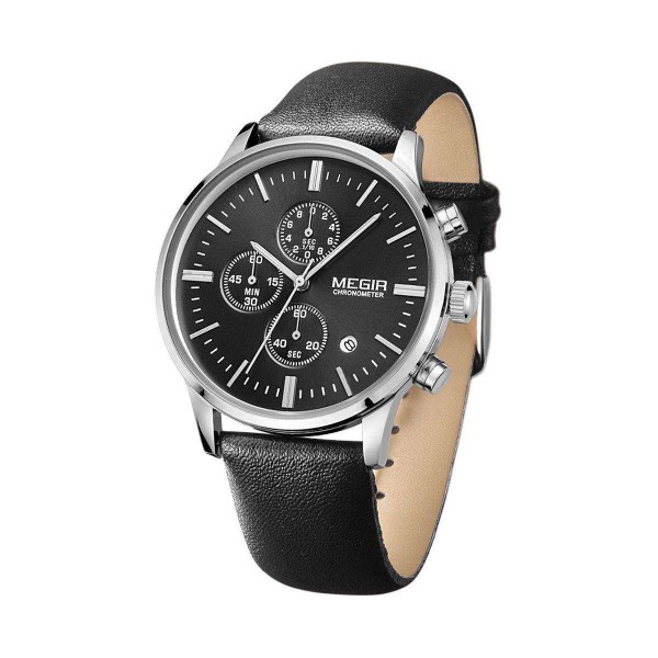 Часы Megir Silver Black MG2011 - 3487742