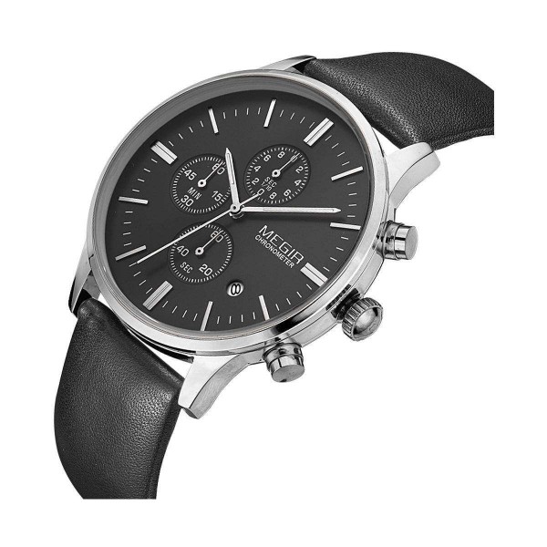 Часы Megir Silver Black MG2011 - 3487742