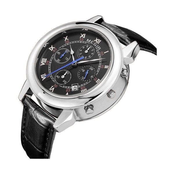 Часы Megir Silver Black MG2013 - 3487743 Часы Megir Silver Black MG2013 - 3487743