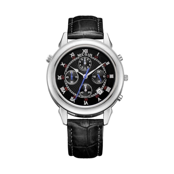 Часы Megir Silver Black MG2013 - 3487743