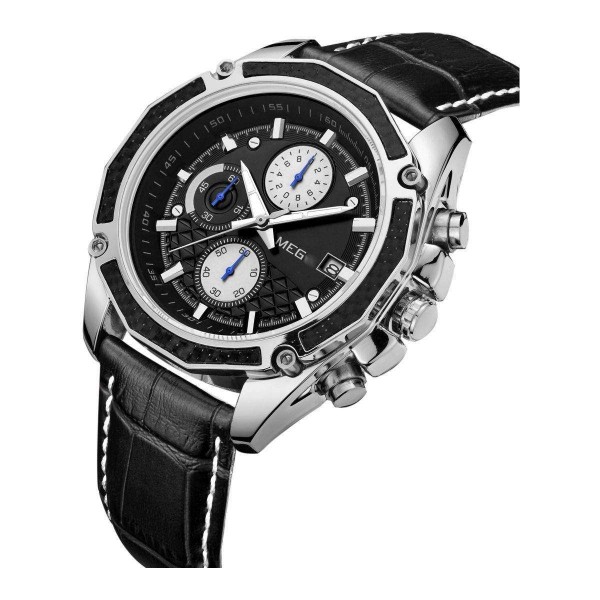 Часы Megir Silver Black MG2015 - 3487744