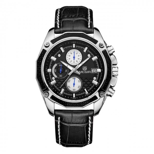 Часы Megir Silver Black MG2015 - 3487744