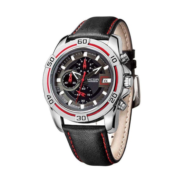 Часы Megir Silver Black MG2023 - 3487746