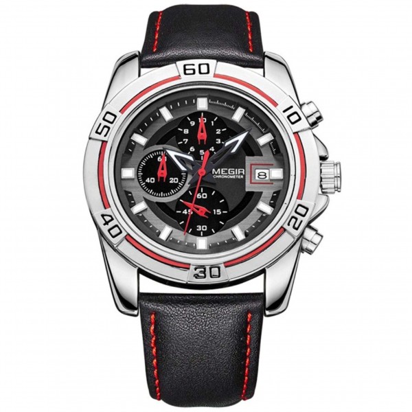 Часы Megir Silver Black MG2023 - 3487746