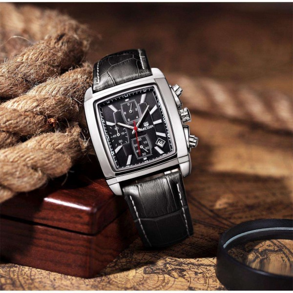 Часы Megir Silver Black MG2028 - 3487747