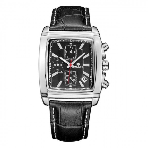 Часы Megir Silver Black MG2028 - 3487747
