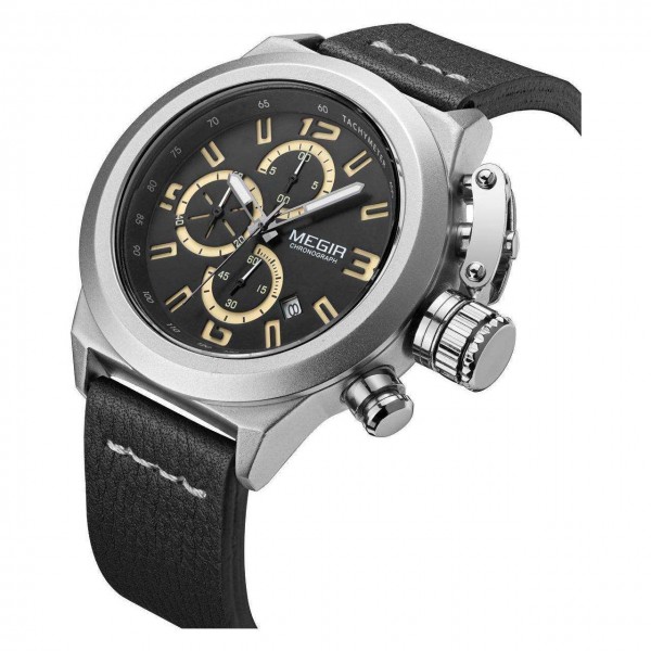 Часы Megir Silver Black MG2029 - 3487748 Часы Megir Silver Black MG2029 - 3487748