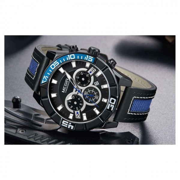 Годинник Megir Blue Black MG2066 - 3487750