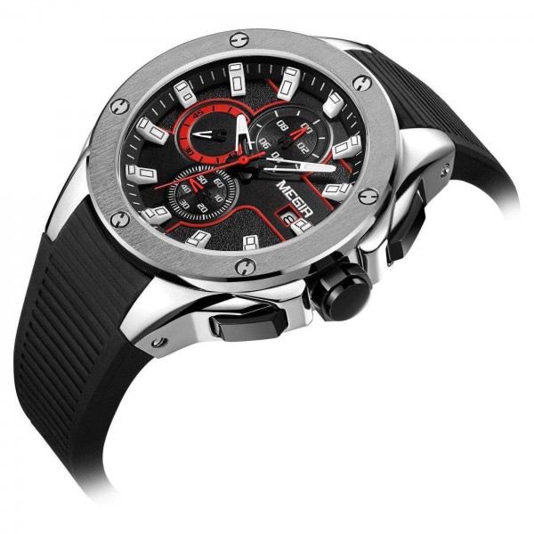 Годинник Megir Silver Black MG2053 - 3487751