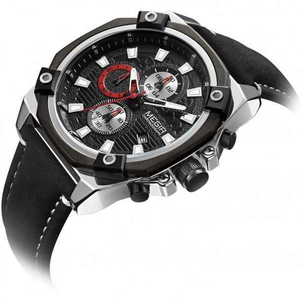 Годинник Megir Silver Black MG2054 - 3487752 Годинник Megir Silver Black MG2054 - 3487752