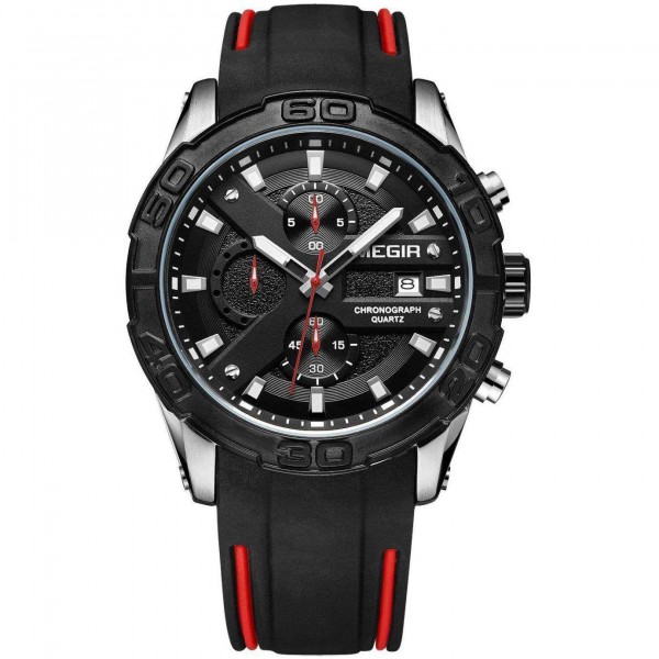 Годинник Megir Silver Black MG2055 - 3487753