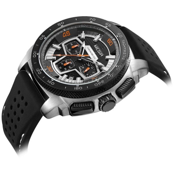 Годинник Megir Silver Black MG2056 - 3487754
