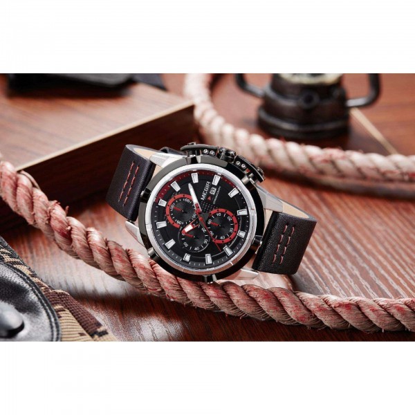 Годинник Megir Silver Black MG2062 - 3487755