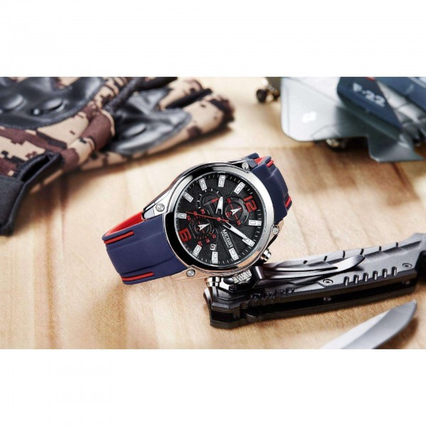 Годинник Megir Silver Black MG2063 - 3487756