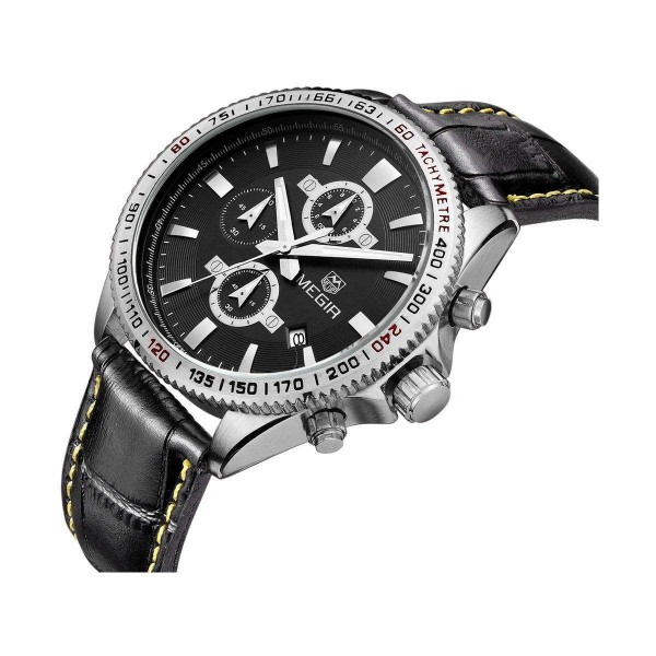 Годинник Megir Silver Black MG3001 - 3487757
