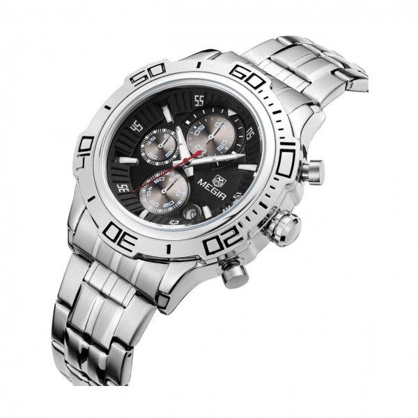 Годинник Megir Silver Black Silver MG2019 SS - 3487762 Годинник Megir Silver Black Silver MG2019 SS - 3487762