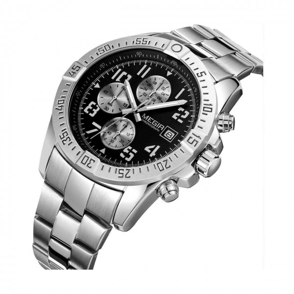 Годинник Megir Silver Black Silver MG2030 SS - 3487763