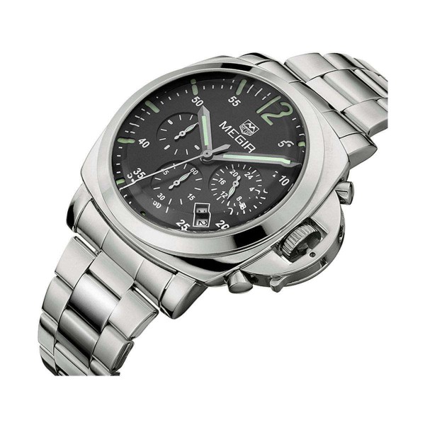Годинник Megir Silver Black Silver MG3006 SS - 3487765