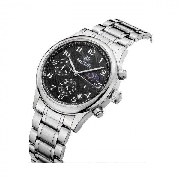 Годинник Megir Silver Black Silver MG5007 SS - 3487766 Годинник Megir Silver Black Silver MG5007 SS - 3487766