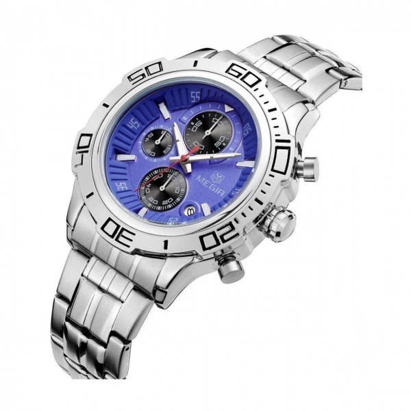Годинник Megir Silver Blue Silver MG2019 SS - 3487767