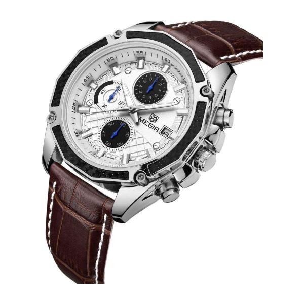 Годинник Megir Silver Brown MG2015 - 3487771