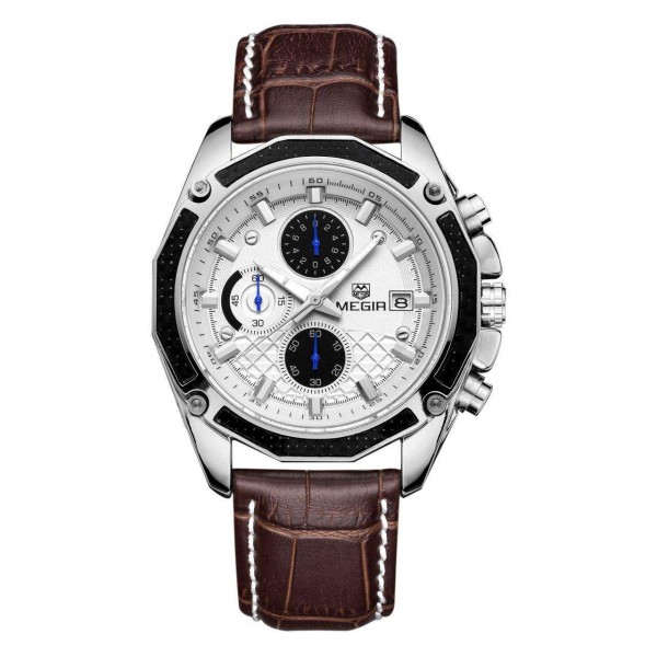 Годинник Megir Silver Brown MG2015 - 3487771