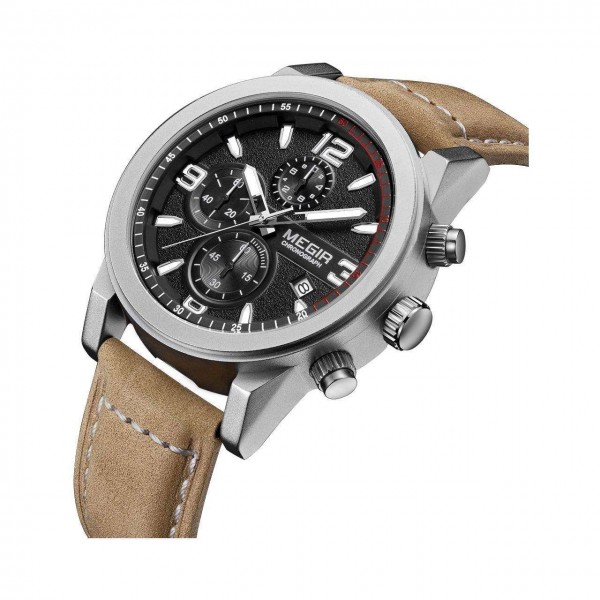 Годинник Megir Silver Brown MG2026 - 3487772