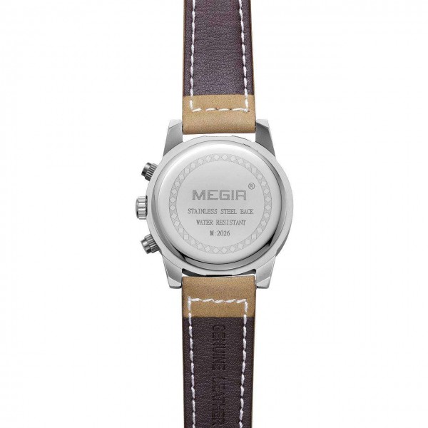 Годинник Megir Silver Brown MG2026 - 3487772