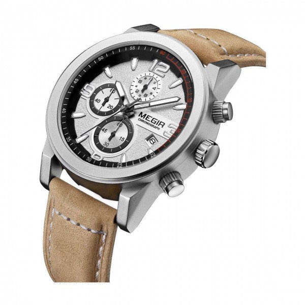 Годинник Megir Silver Brown MG2026 - 3487772