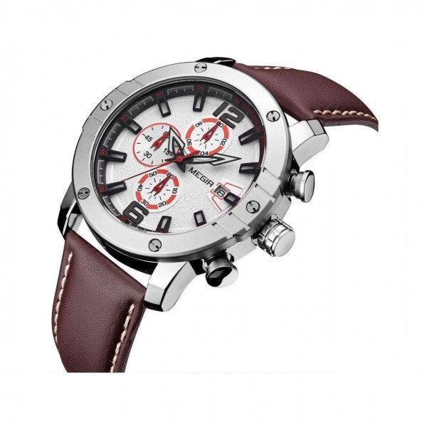 Годинник Megir Silver Brown MG2046 - 3487773